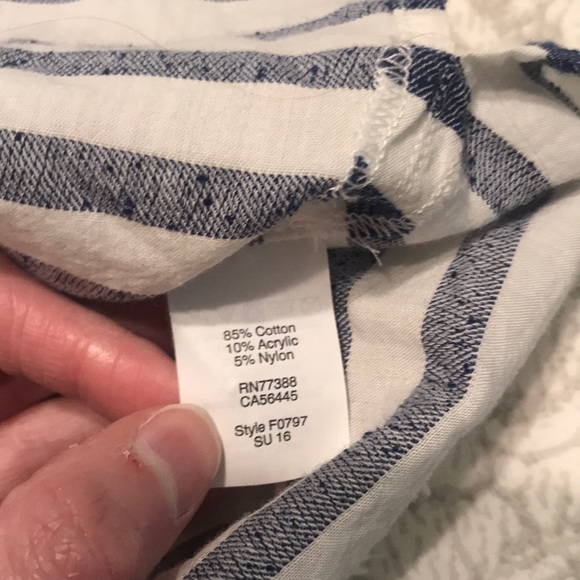 Madewell moment striped sleeveless shirt fringe - Picture 8 of 8